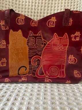 Hand-Painted Cat Tote Bag - Multi-Color